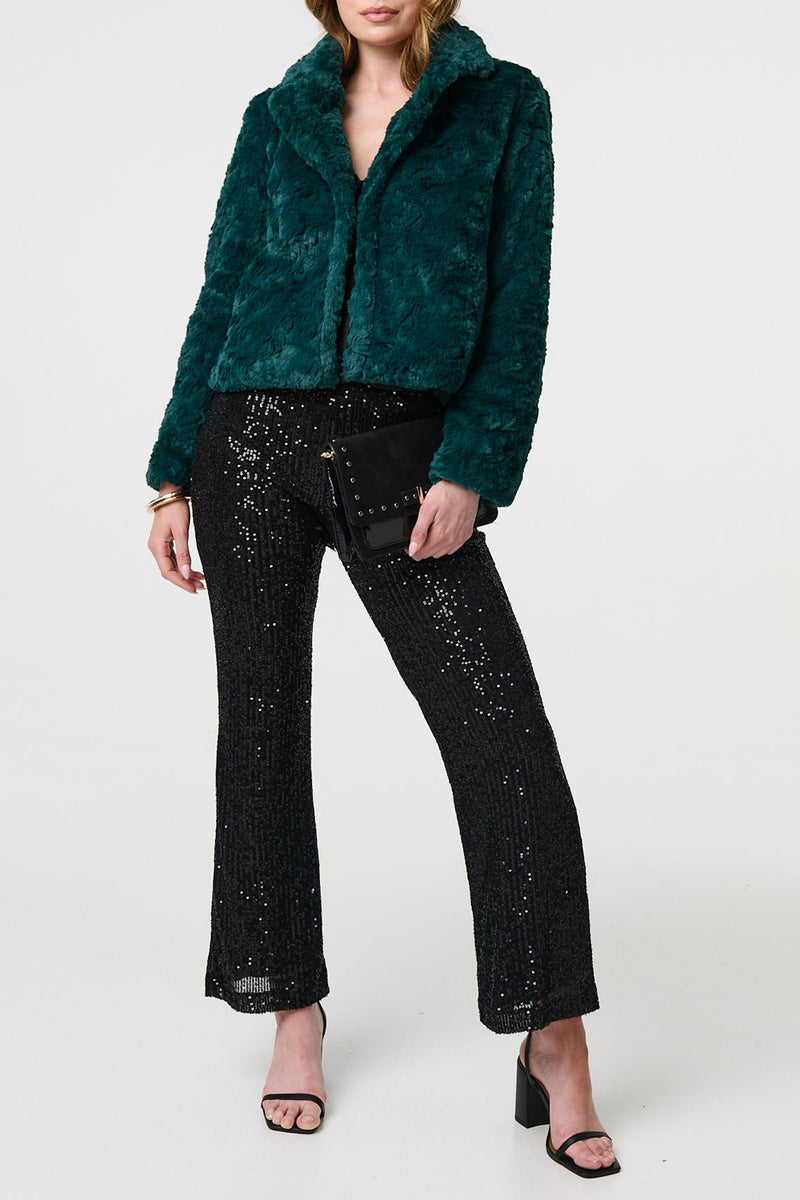 PINE | Faux Fur Collared Cropped Jacket