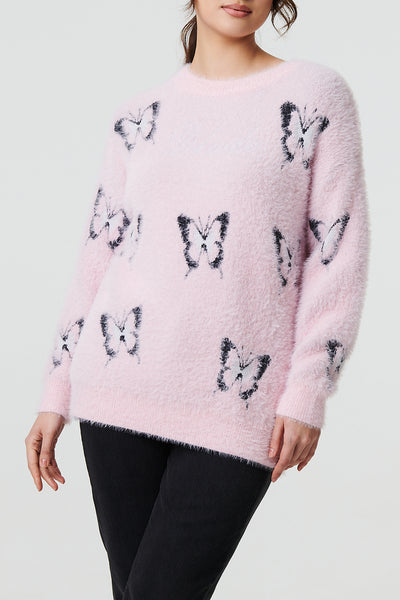 ふわ Swallowtail Jumper S Comfy Oversized Monochrome V Neck Drop Shoulder Long Sleeve