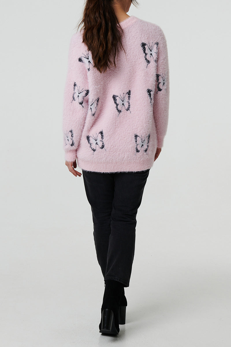 PINK | Butterfly Soft Textured Relaxed Jumper