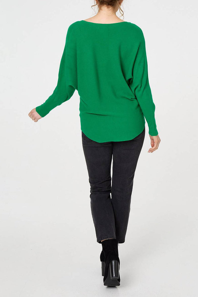 GREEN | Diamante Embellished Relaxed Tunic Top