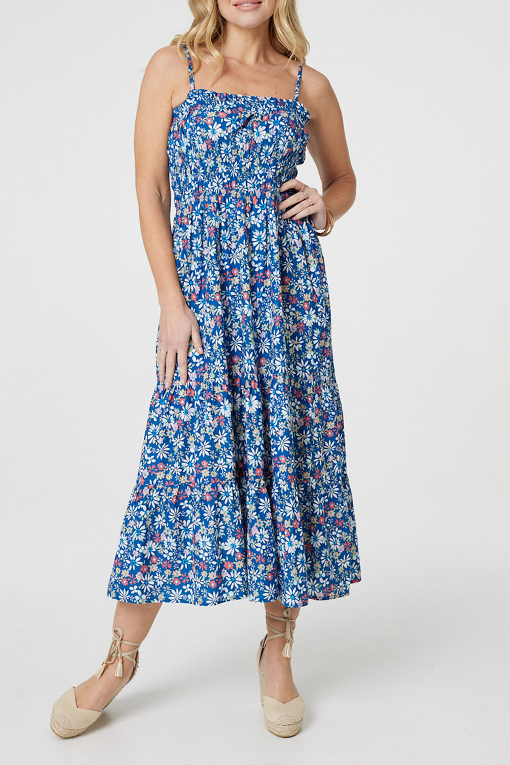 Floral Cami Strap Maxi Smock Dress Stella Morgan