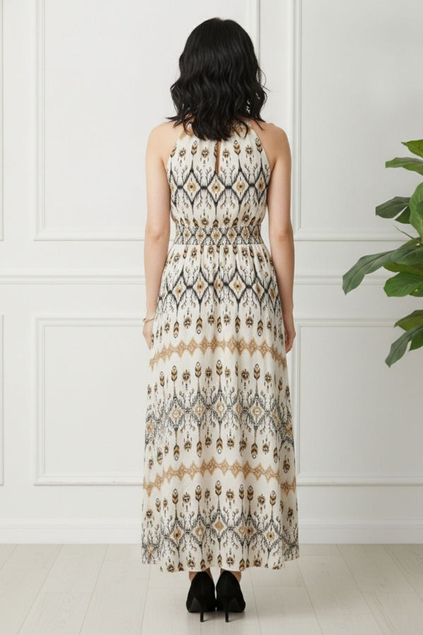 Printed Cami Strap Shirred Maxi Dress | MULTI_ WHITE