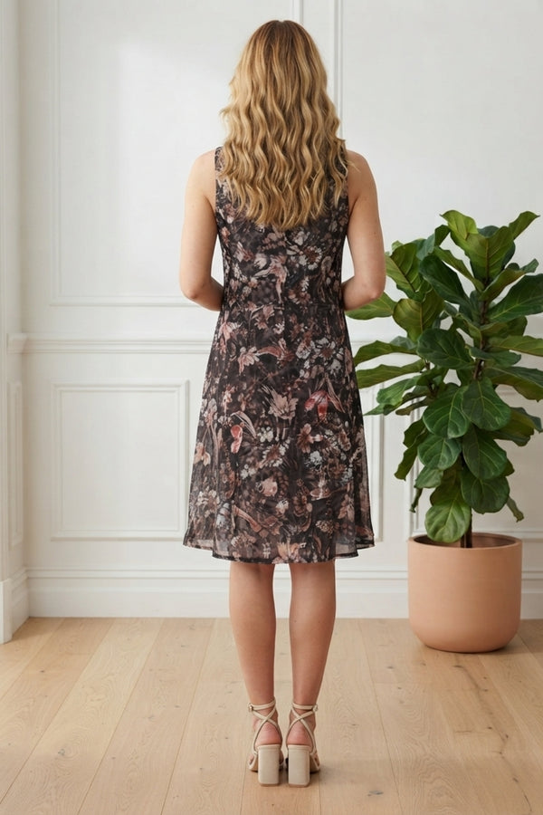 Animal Print Reversible Midi Dress| MULTI BLACK