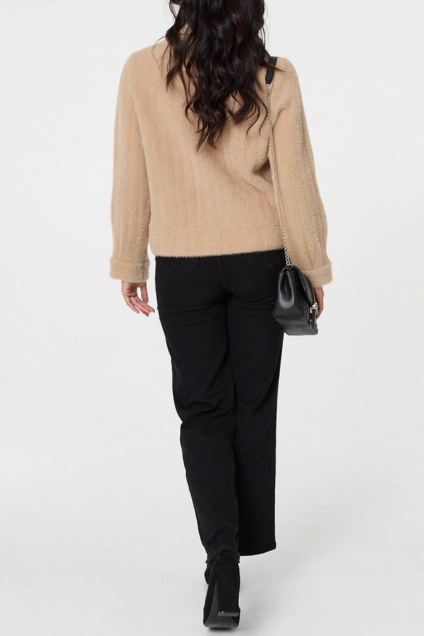 BEIGE | Soft Textured Button Front Boxy Shacket