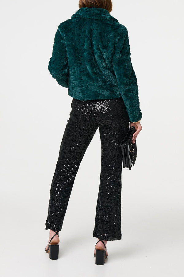 PINE | Faux Fur Collared Cropped Jacket