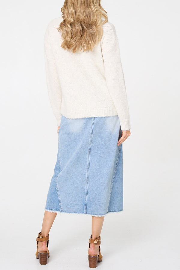 WHITE | Floral Embroidered Relaxed Cardigan