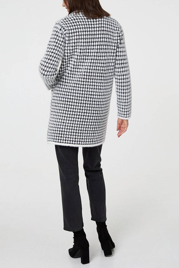 MULTI BLACK| Checked Double Breasted Button Up Jacket