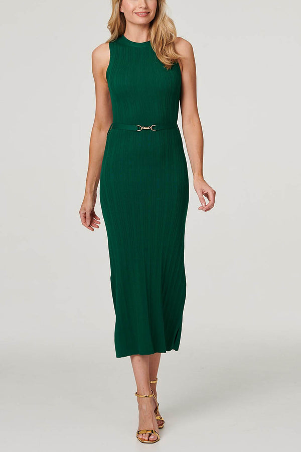 GREEN | Sleeveless Bodycon Knit Dress
