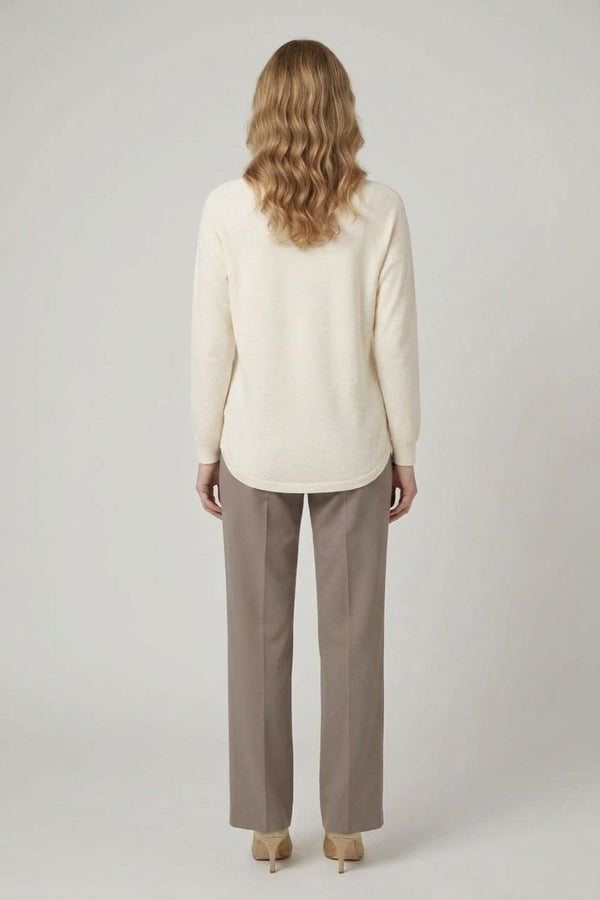 Diamante Detail Batwing Relaxed Jumper| WHITE