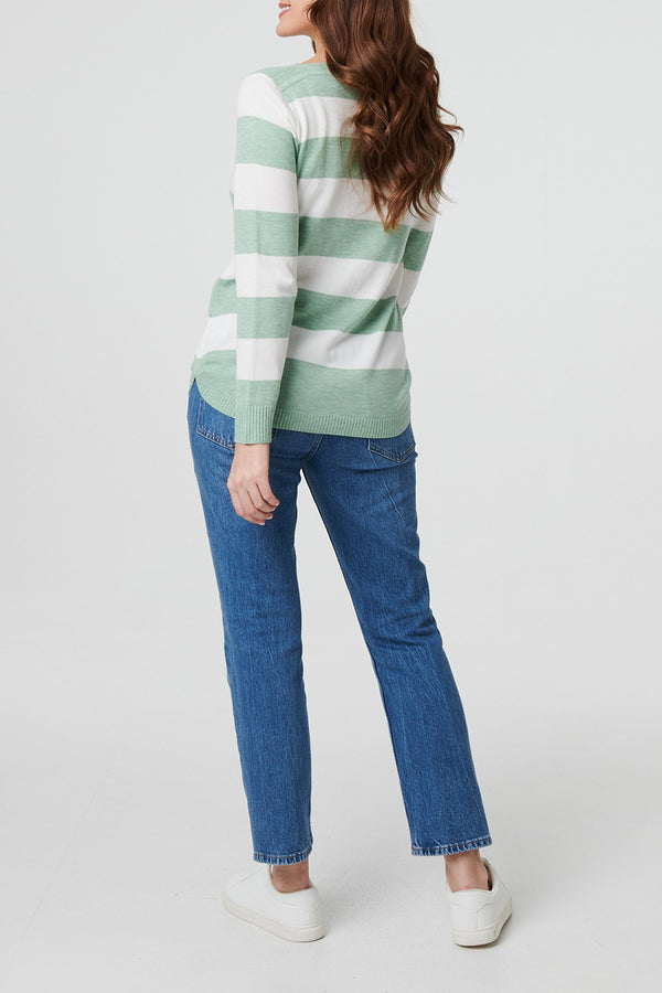 SAGE | Striped Long Sleeve Relaxed Jumper