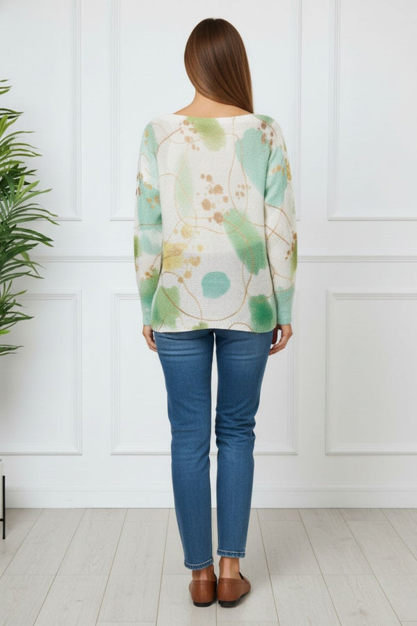 Printed Relaxed Texture Long Sleeve Top