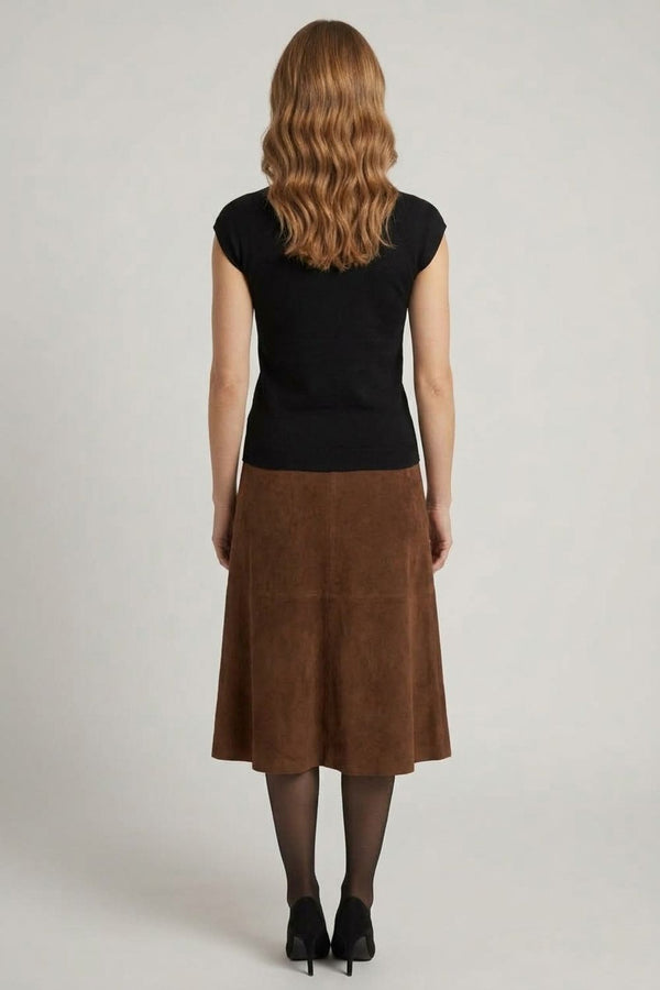 Slim Fit Short Sleeve Knit Top| BLACK