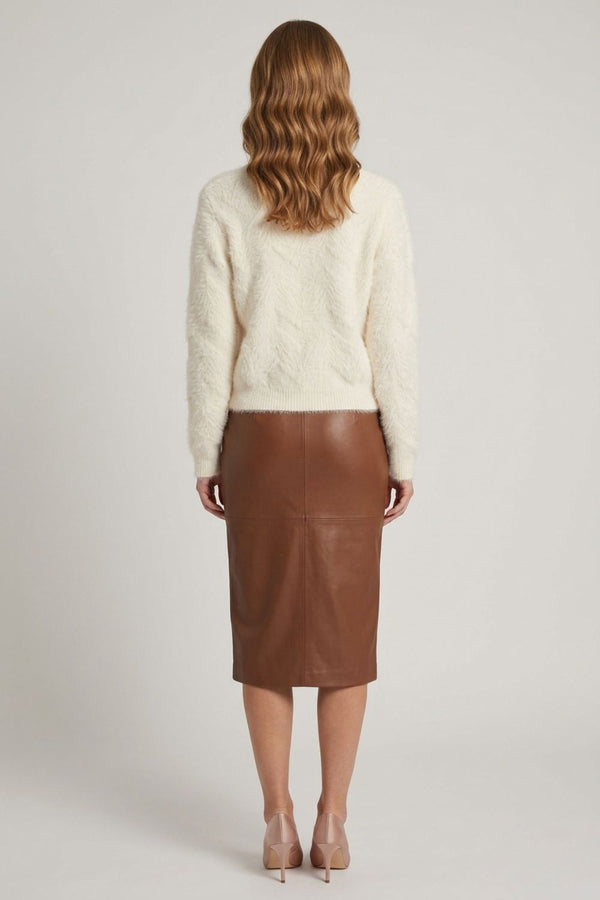 Soft Chevron Texture Slim Fit Jumper| CREAM