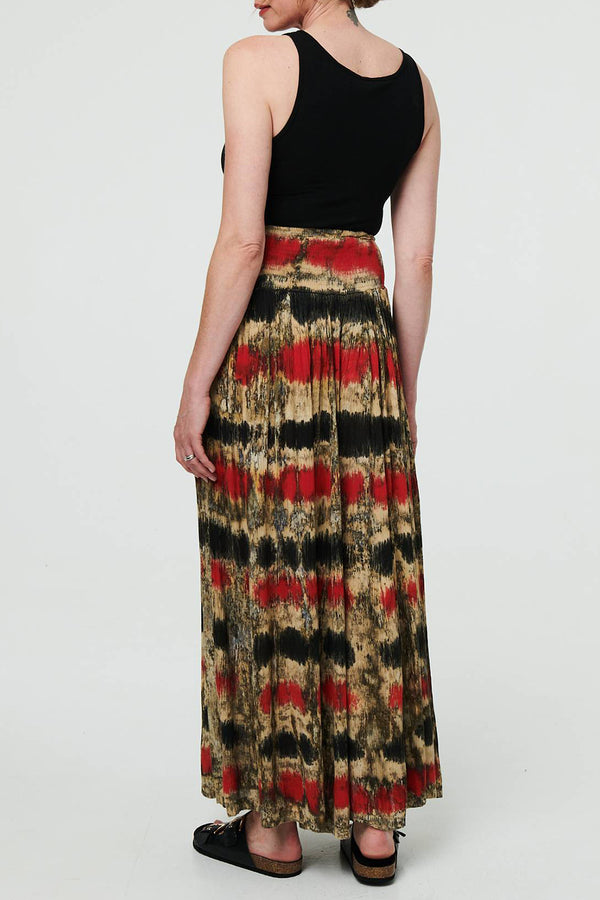 ORANGE | Tie Dye Print High Waist Wide Trousers