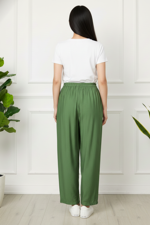 Stretchy High Waist Wide Leg Trousers | KHAKI