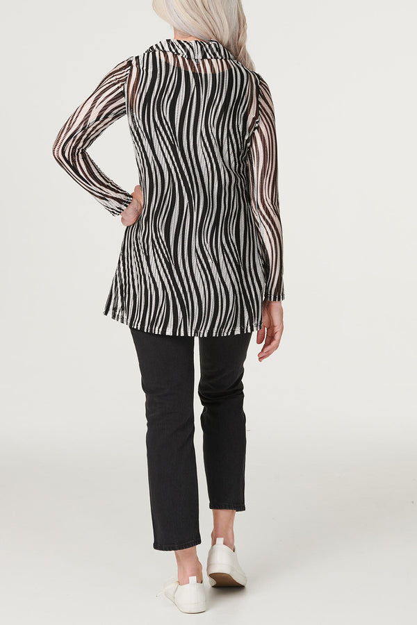 Black & White | Abstract Print Layered Blouse