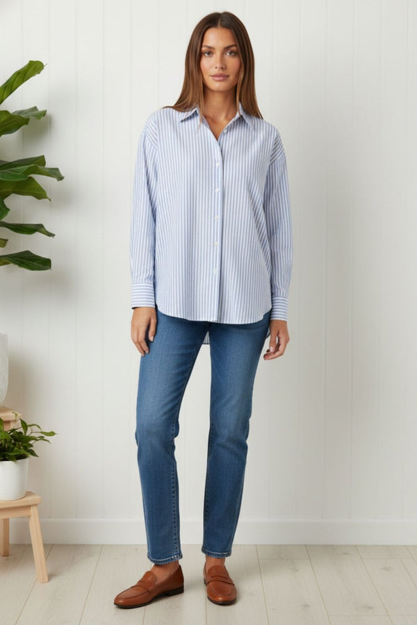 Striped Long Sleeve Relaxed Shirt