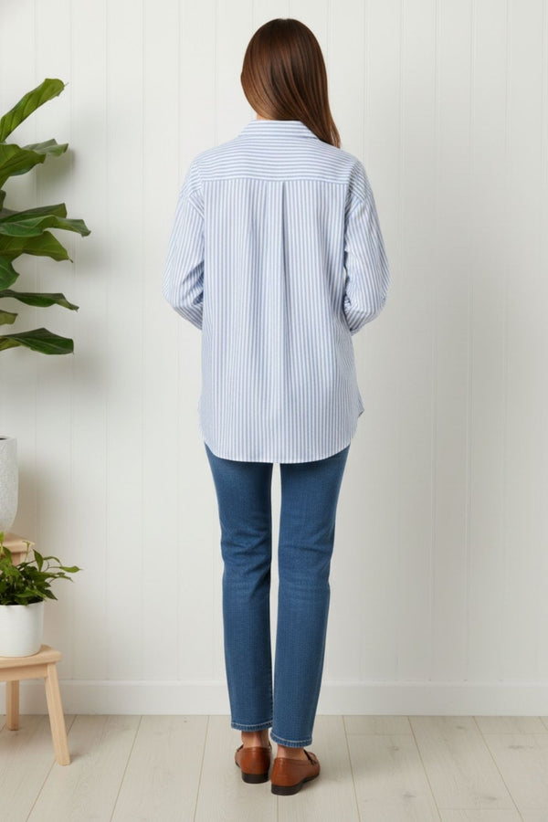 Striped Long Sleeve Relaxed Shirt
