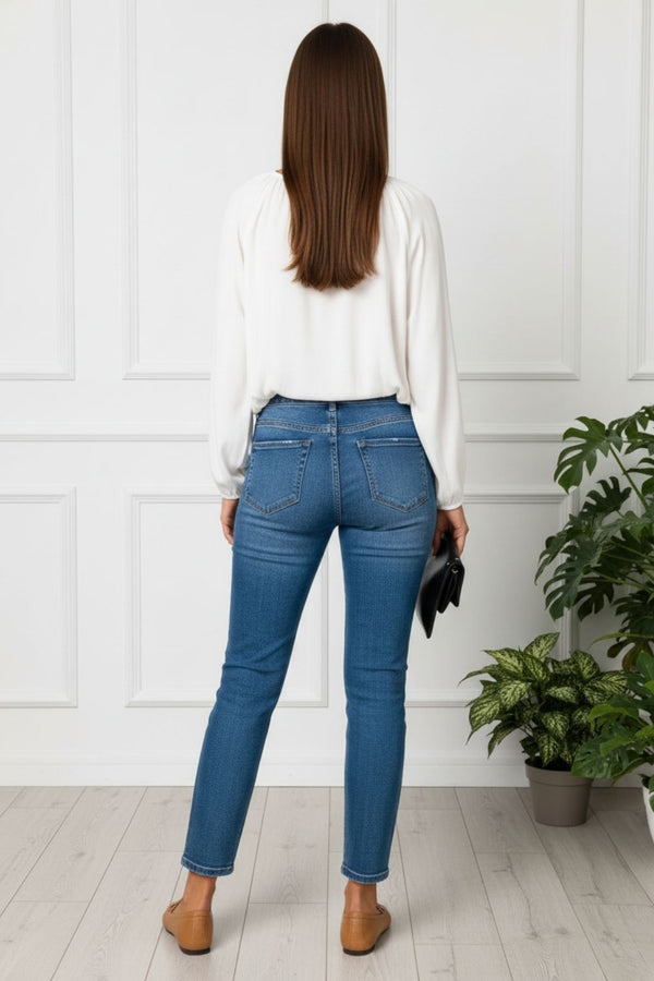 Tie Neck Long Sleeve Floaty Ruched Shirt