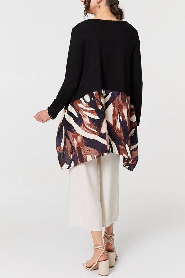 BLACK | Colour Block Oversized Long Sleeve Top