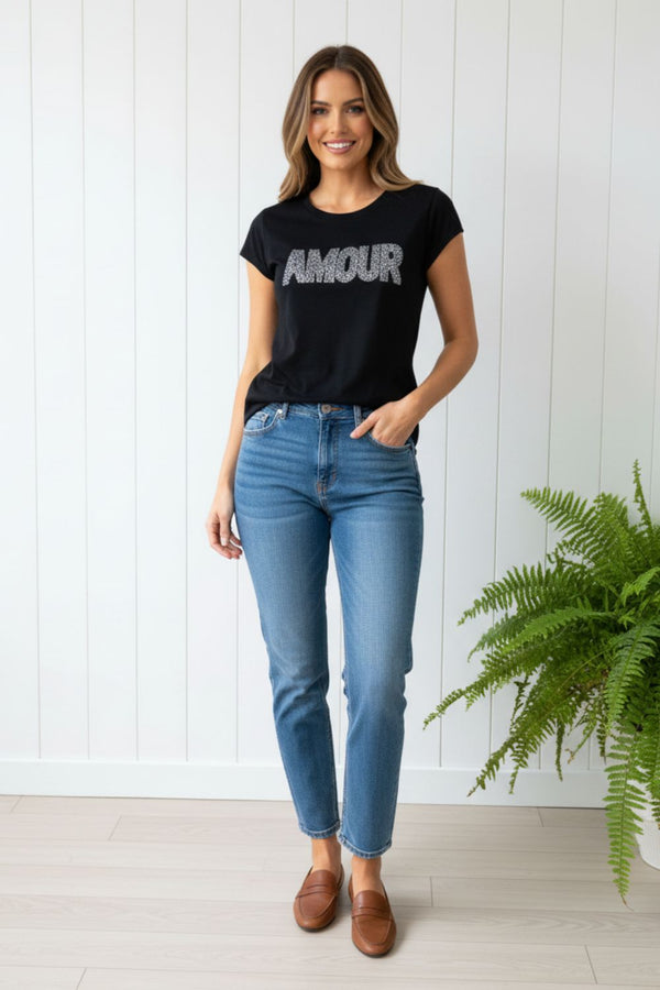Sparkly Amour Short Sleeve T-Shirt| BLACK