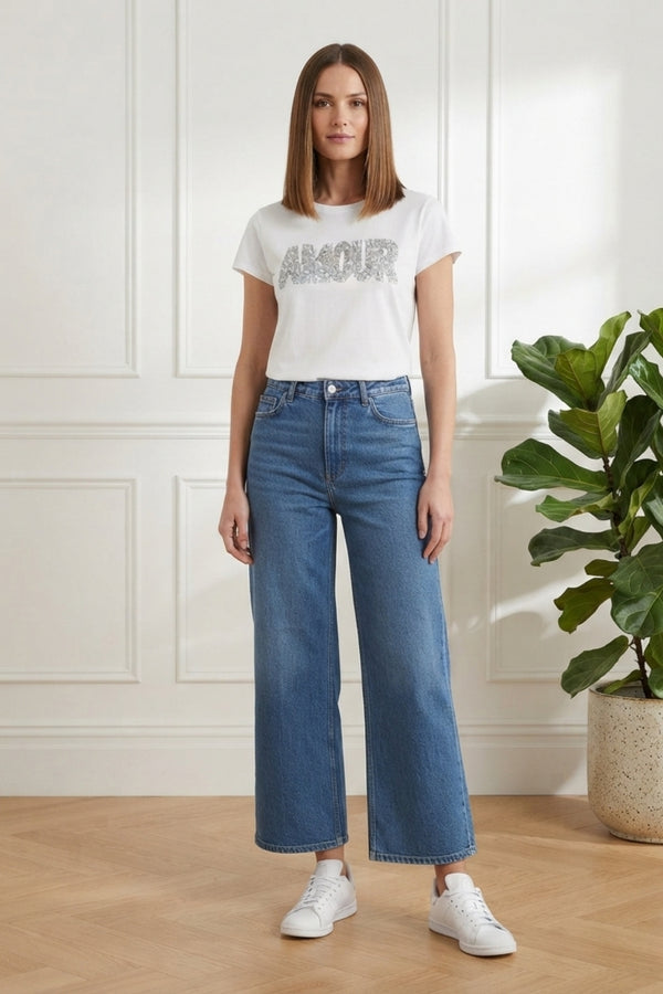 Sparkly Amour Short Sleeve T-Shirt| WHITE