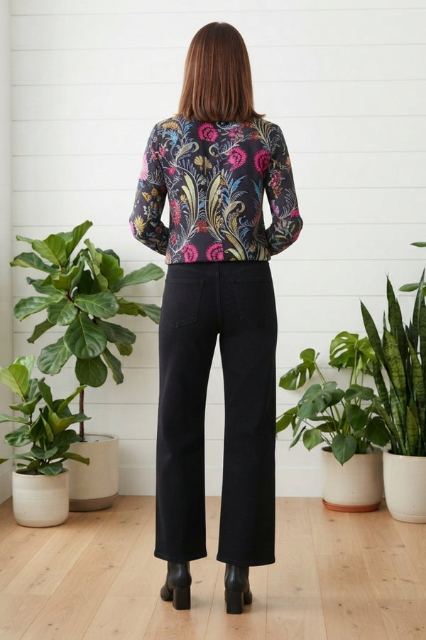 Tropical Floral Long Sleeve Shirt| NAVY