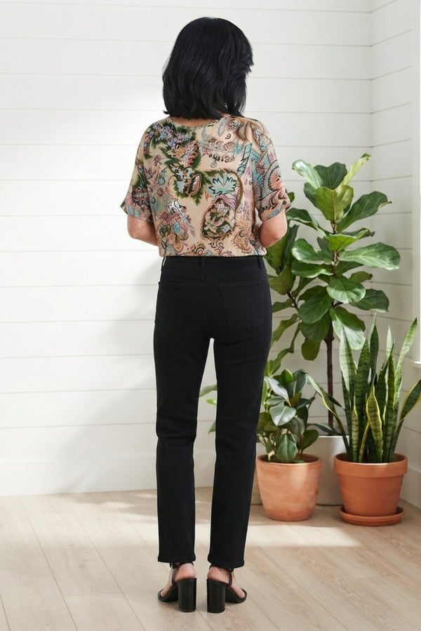 Paisley Relaxed 1/2 Sleeve Blouse| MULTI BLUE